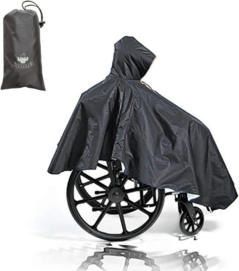 Fonakei Waterproof Wheelchair Poncho, Windproof Rain cover adults Mobility Scooter Poncho Cape - Image 1